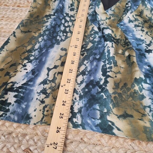 ARMANI EXCHANGE Blue Black Sleeveless Blouse Top Medium - Picture 8 of 9